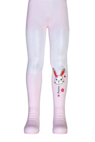 Bunny Desenli Çocuk Külotlu Çorap