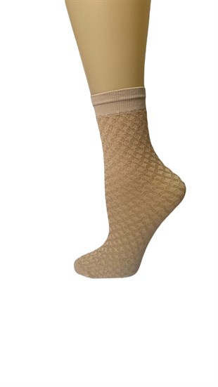 Petek Desenli Mikro Soket Kadın Çorap